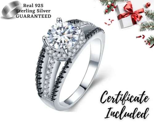 *SOLID 925 STERLING SILVER 1 CT MODERN SPLIT SHANK RING *