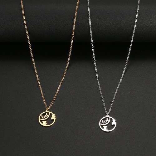 TITANIUM (NEVER FADE) "Bears" Necklace 45 cm (SILVER)