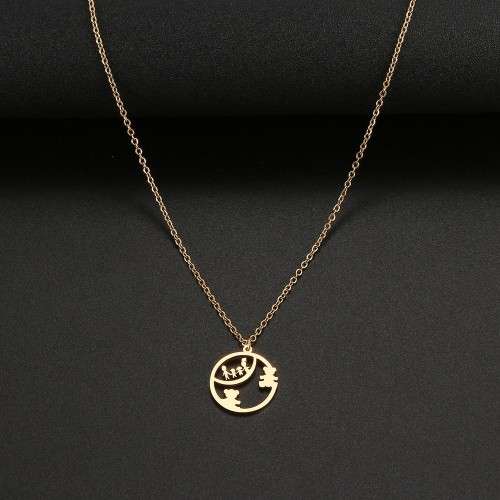 TITANIUM (NEVER FADE) "Bears" Necklace 45 cm (SILVER)