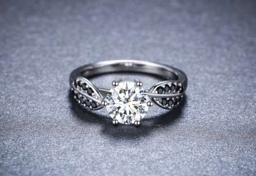 *1.25ct SOLID 925 STERLING SILVER MODERN LEAF RING *