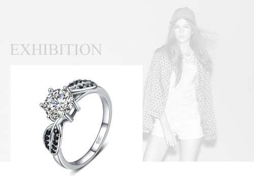 *1.25ct SOLID 925 STERLING SILVER MODERN LEAF RING *