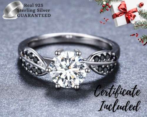 *1.25ct SOLID 925 STERLING SILVER MODERN LEAF RING *