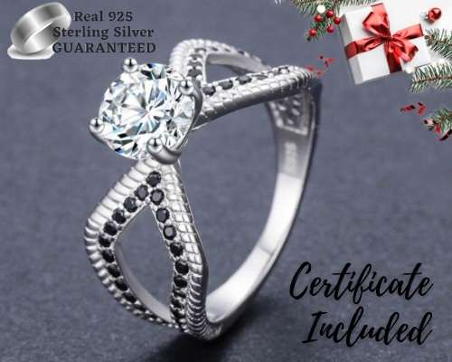 *1.55ct SOLID 925 STERLING SILVER MODERN PRINCESS CUT RING *