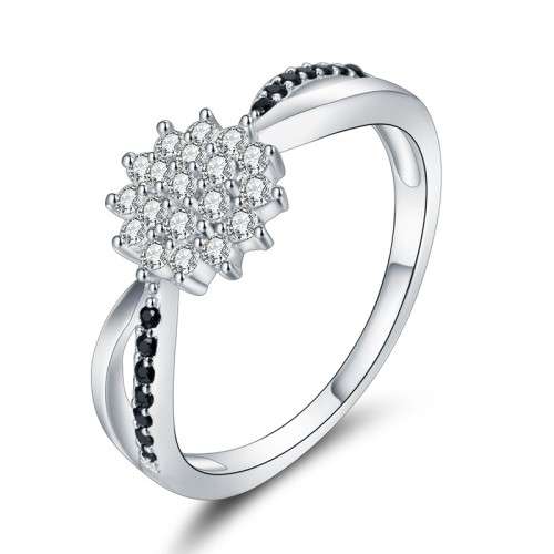 * 0.25 CT SOLID 925 STERLING SILVER RING*