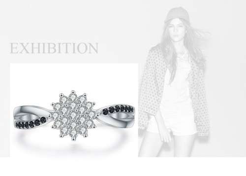 * 0.25 CT SOLID 925 STERLING SILVER RING*