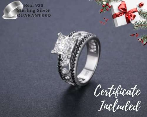 *925 STERLING SILVER 1.25CT  PRINCESS CUT RING*