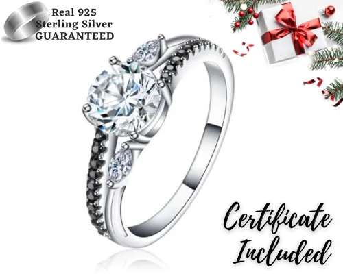 *1.3 CT SOLID 925 STERLING SILVER SPLIT SHANK RING *