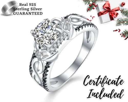 * 1.5 CT SOLID 925 STERLING SILVER MODERN HALO RING*