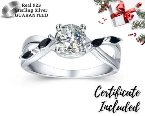 * 1 CT SOLID 925 STERLING SILVER RING*