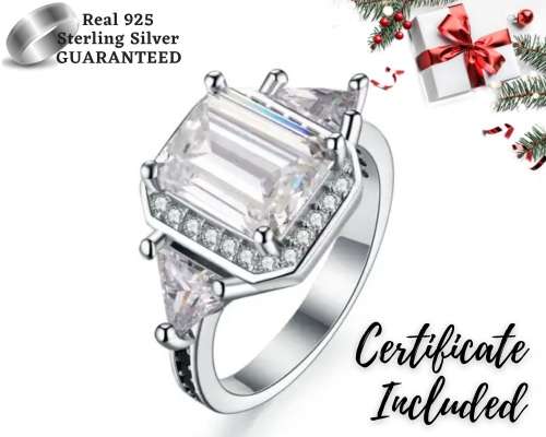 * 3 CT SOLID 925 STERLING SILVER RING*