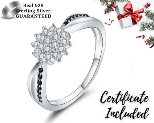 * 0.25 CT SOLID 925 STERLING SILVER RING*