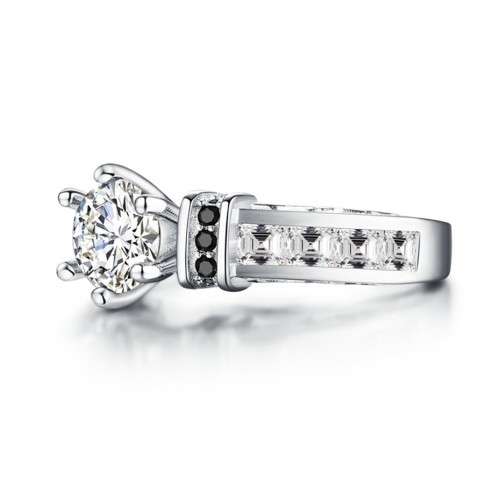 *1.5ct SOLID 925 STERLING SILVER MODERN RING *