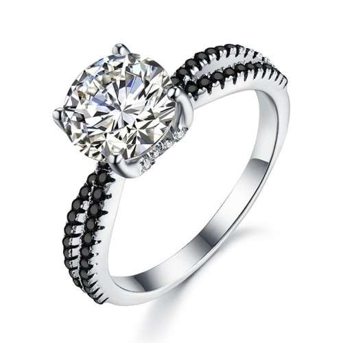 *1.5ct SOLID 925 STERLING SILVER MODERN RING *