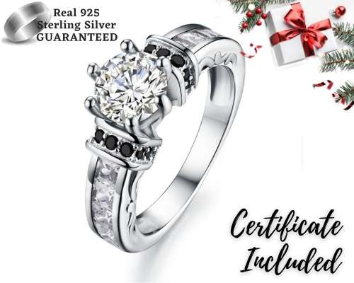 *1.5ct SOLID 925 STERLING SILVER MODERN RING *