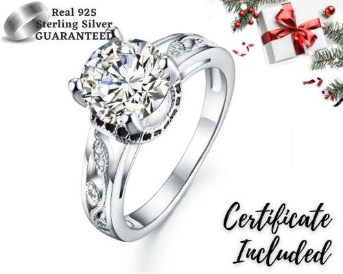 *2ct SOLID 925 STERLING SILVER MODERN RING *