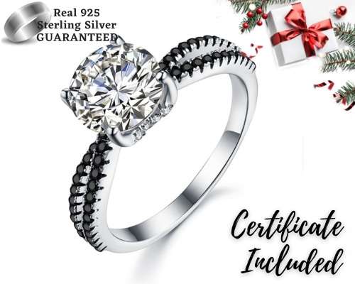 *1.5ct SOLID 925 STERLING SILVER MODERN RING *