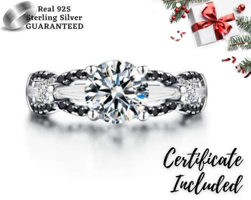 *1.25ct SOLID 925 STERLING SILVER MODERN PRINCESS CUT RING *