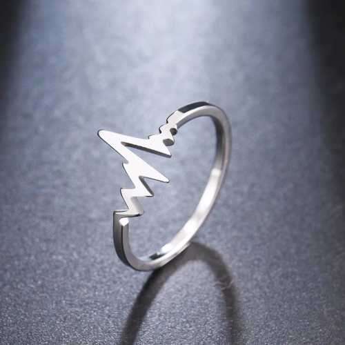 TITANIUM (NEVER FADE) Heart Beat Ring  (SILVER ONLY)