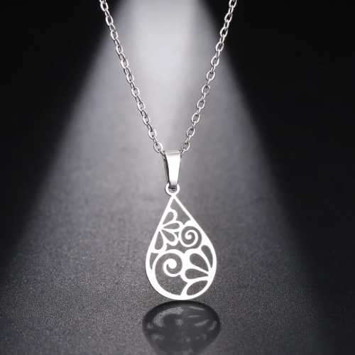 TITANIUM (NEVER FADE) Pattern Necklace 45 cm (SILVER ONLY)