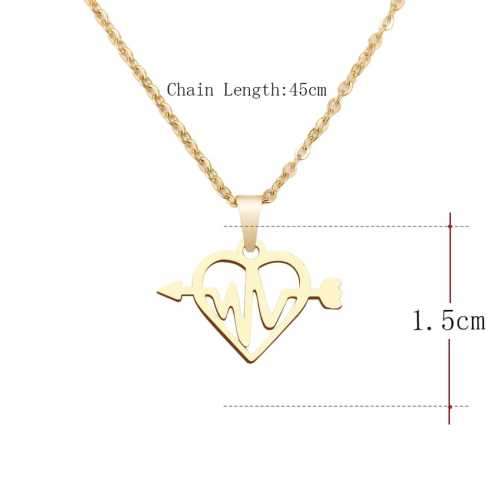 TITANIUM (NEVER FADE) Heartbeat Necklace 45 cm (SILVER ONLY)