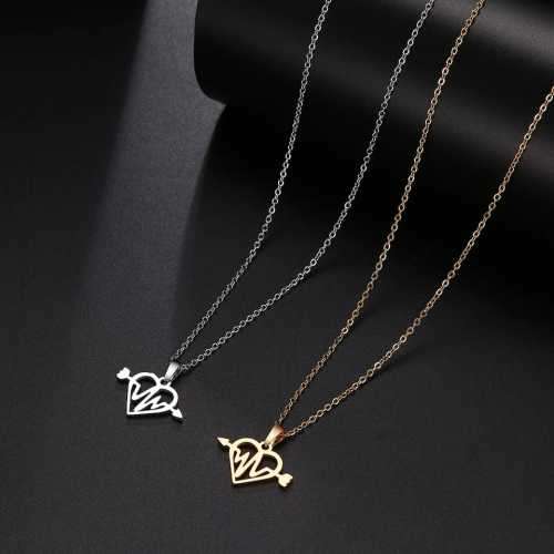 TITANIUM (NEVER FADE) Heartbeat Necklace 45 cm (SILVER ONLY)