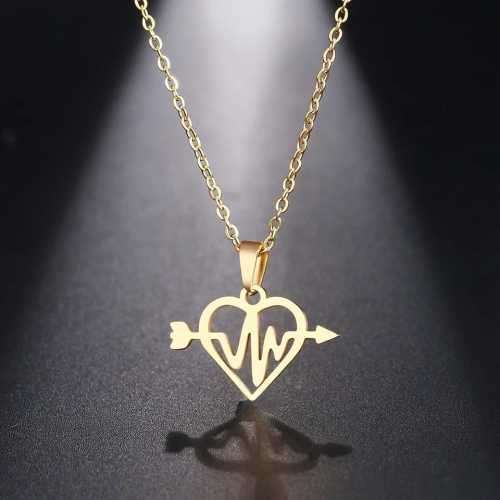 TITANIUM (NEVER FADE) Heartbeat Necklace 45 cm (SILVER ONLY)