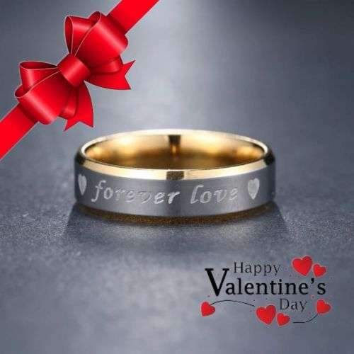 TITANIUM (NEVER FADE) Engraved Gold & Silver Ring SIZE 9 US