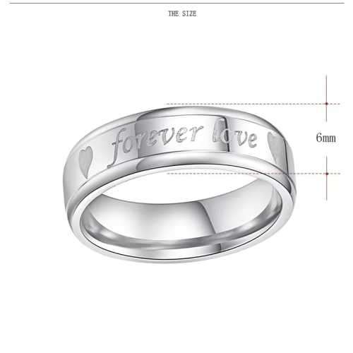 TITANIUM (NEVER FADE) FOREVER LOVE Ring Set SIZE 9 US (SILVER ONLY)