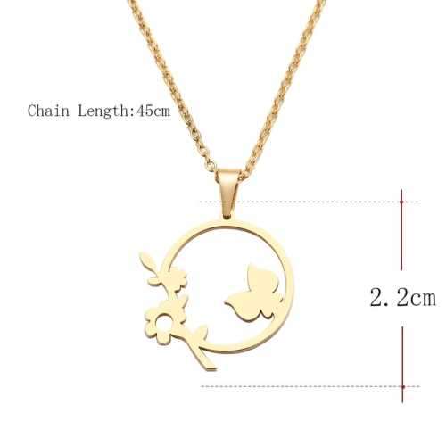 TITANIUM (NEVER FADE) FLOWER Necklace 45 cm (SILVER ONLY)