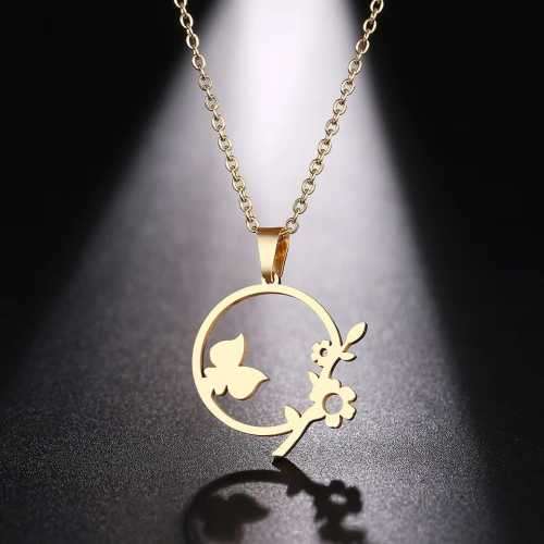 TITANIUM (NEVER FADE) FLOWER Necklace 45 cm (SILVER ONLY)