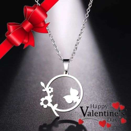 TITANIUM (NEVER FADE) FLOWER Necklace 45 cm (SILVER ONLY)