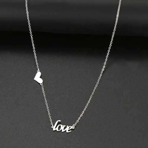 TITANIUM (NEVER FADE) LOVE HEART Necklace 45 cm (SILVER ONLY)