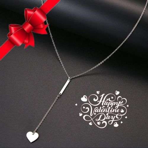 TITANIUM (NEVER FADE) SOLID HEART Necklace 45 cm (SILVER ONLY)