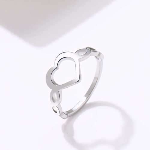 TITANIUM (NEVER FADE) HEART Ring SIZE 10 US (SILVER ONLY)