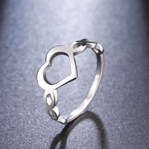 TITANIUM (NEVER FADE) HEART Ring SIZE 10 US (SILVER ONLY)