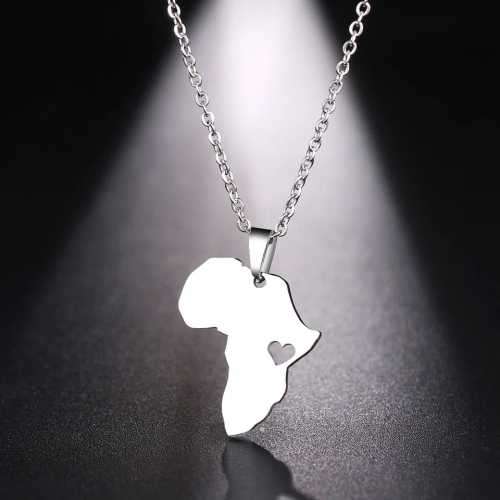 Retail Price R899 TITANIUM (NEVER FADE) AFRICA HEART Necklace 45 cm (SILVER ONLY)