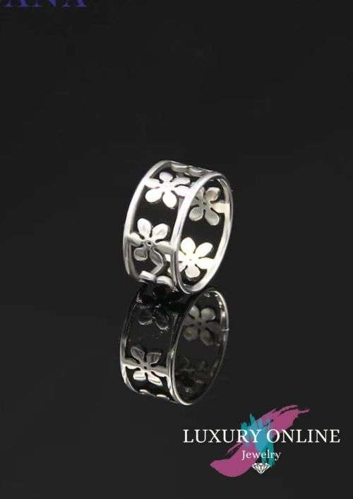 TITANIUM (NEVER FADE) FLOWER Ring SIZE 9 US (SILVER ONLY)