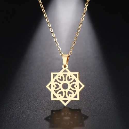 TITANIUM (NEVER FADE) HEART PATTERN Necklace 45cm (SILVER ONLY)