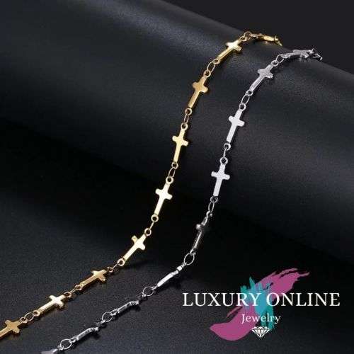 TITANIUM (NEVER FADE) CROSS Bracelet 20cm (SILVER ONLY)