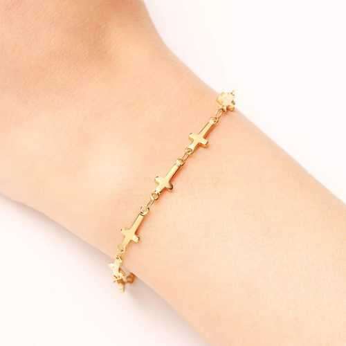TITANIUM (NEVER FADE) CROSS Bracelet 20cm (SILVER ONLY)