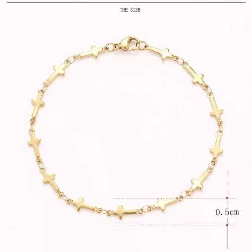 TITANIUM (NEVER FADE) CROSS Bracelet 20cm (SILVER ONLY)