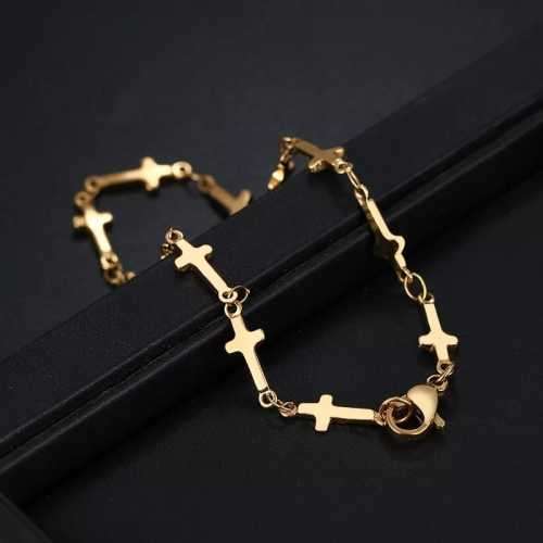 TITANIUM (NEVER FADE) CROSS Bracelet 20cm (SILVER ONLY)