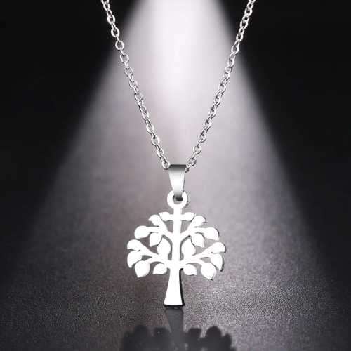 TITANIUM (NEVER FADE) TREE OF LIFE Necklace 45cm (SILVER ONLY)