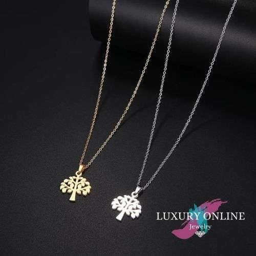 TITANIUM (NEVER FADE) TREE OF LIFE Necklace 45cm (SILVER ONLY)