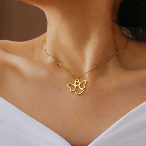 TITANIUM (NEVER FADE) ANGEL Necklace 45cm (SILVER ONLY)