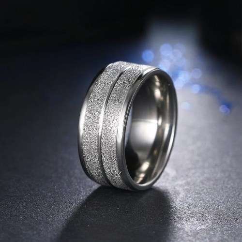 TITANIUM (NEVER FADE) FROSTED Ring Size 10 (SILVER ONLY)