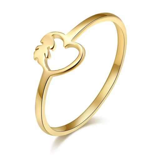 TITANIUM (NEVER FADE) HEART Ring SIZE 7 US (SILVER ONLY)