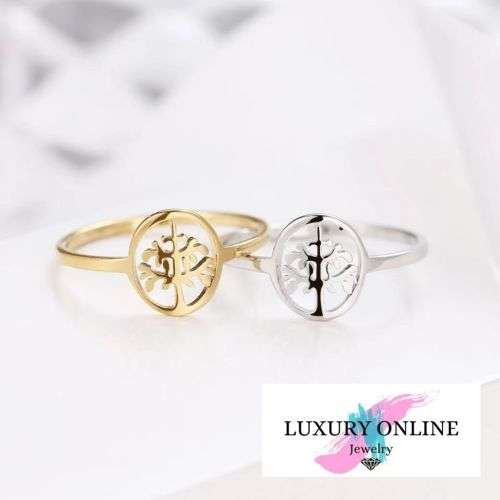 TITANIUM (NEVER FADE) TREE OF LIFE Ring SIZE 10 US (SILVER ONLY)