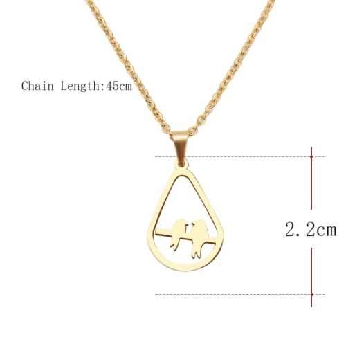 TITANIUM (NEVER FADE) BIRDS Necklace 45cm (SILVER ONLY)