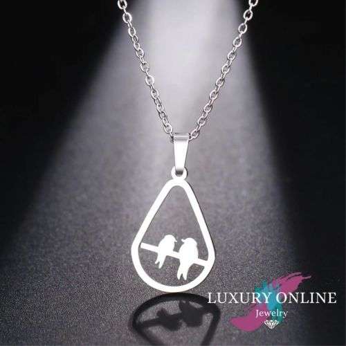 TITANIUM (NEVER FADE) BIRDS Necklace 45cm (SILVER ONLY)